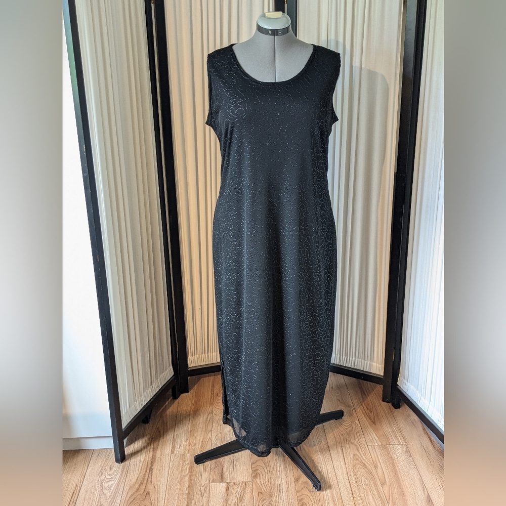 Vintage 90's, Studio Femme, black, stretchy, sleeveless dress.